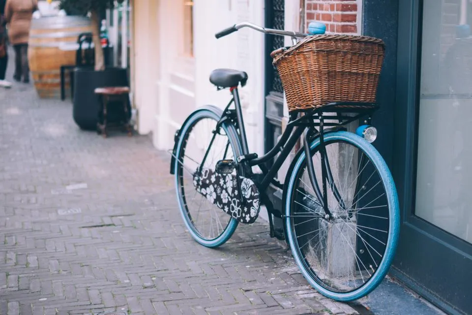 City bike with basket