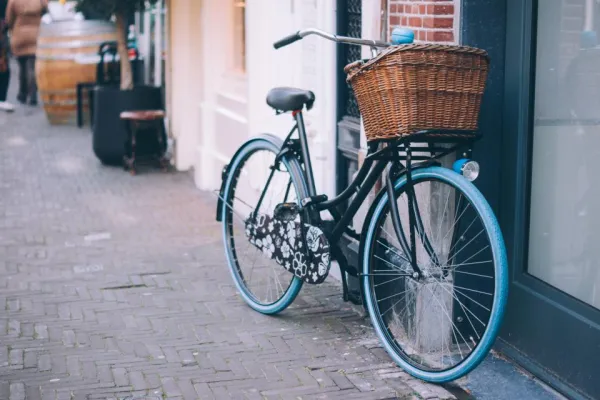 City bike with basket